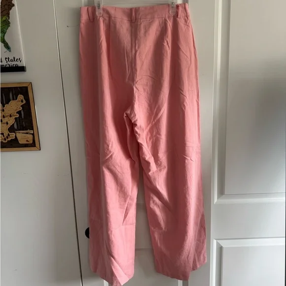 Charlie Holiday Pink Linen Wide-Leg Pants - Picture 6 of 6